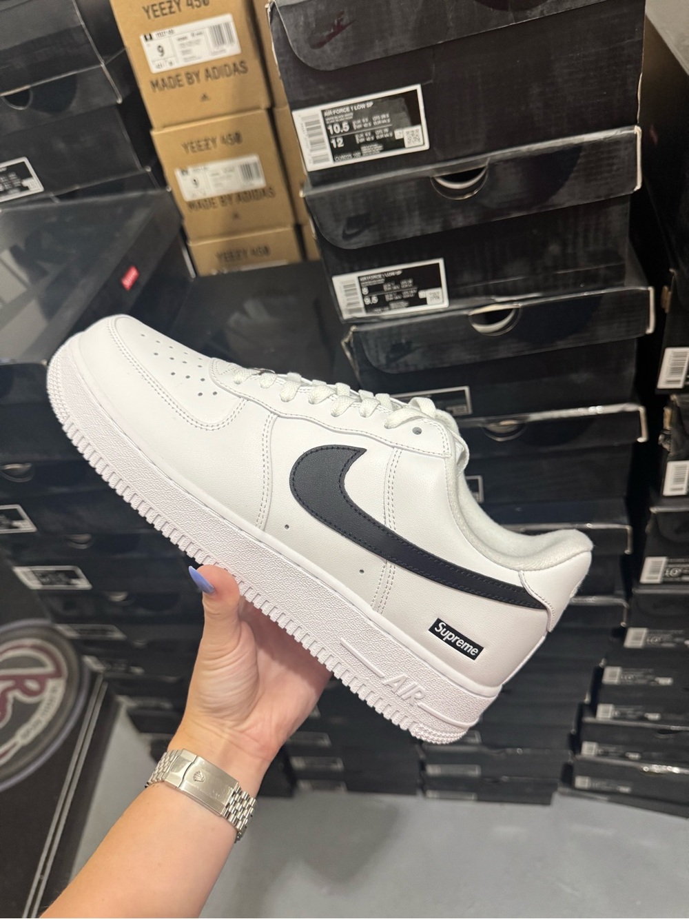 Nike Men's White Sneakers with Black Swoosh